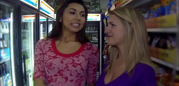  COLLEGE RULES - Dixie Belle And Serena Torres Getting Fucked In Public Mini Mart